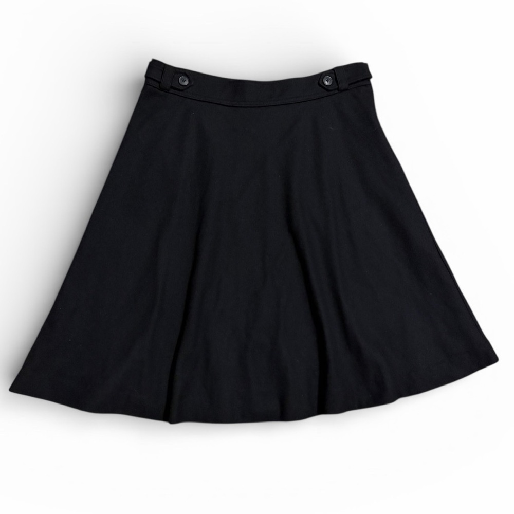 Merona Classic Black A-Line Skirt Fit & Flare Wool Blend Minimalist SZ 10 Classy